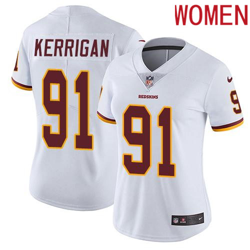 2019 Women Washington Redskins #91 Kerrigan White Nike Vapor Untouchable Limited NFL Jersey->washington redskins->NFL Jersey